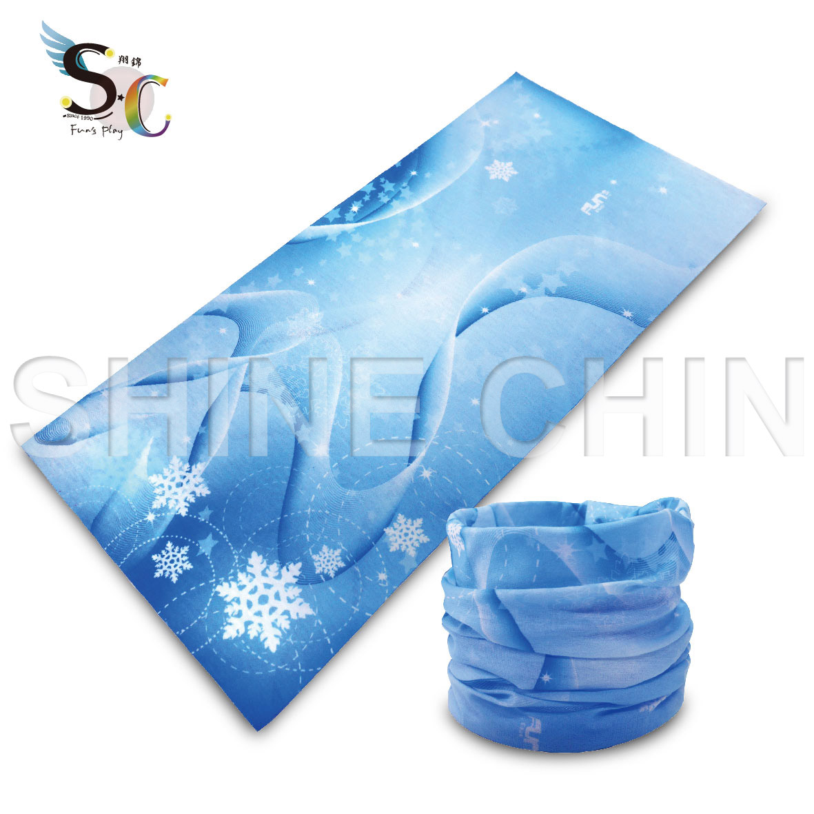 T-2014 藍聖誕氣氛 魔術頭巾