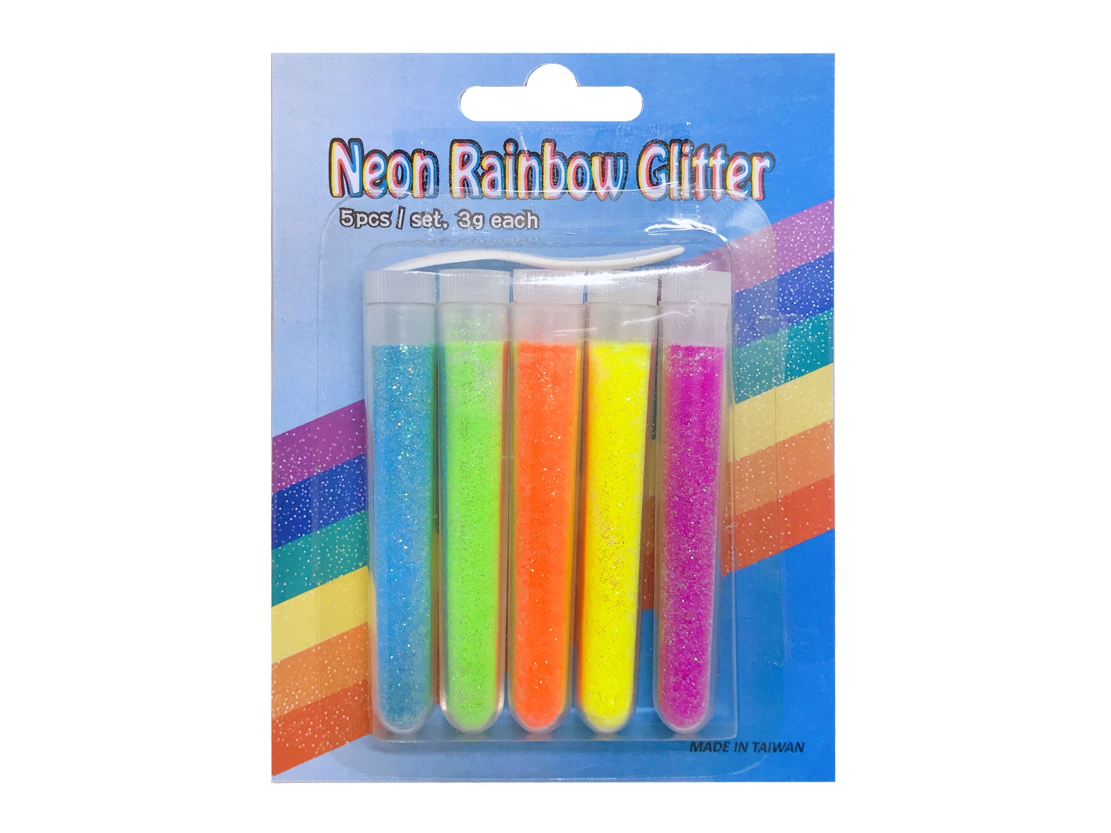 Neon Rainbow glitter五彩螢光蔥