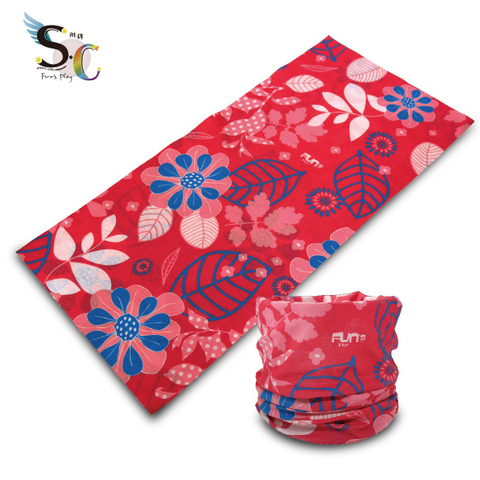 紅花旅遊風休閒防曬涼爽頭巾