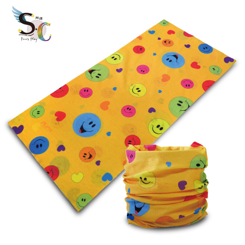 笑臉圖繽紛兒童彈性頭巾