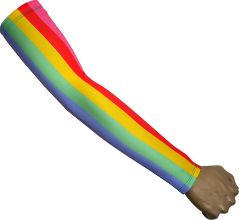 彩虹直條抗UV防曬保暖袖套