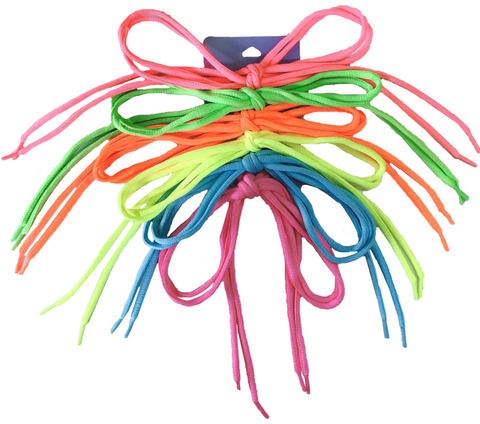 螢光色套組圓扁跑步鞋鞋帶