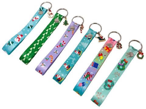 經典聖誕節墜飾織帶鑰匙圈系列