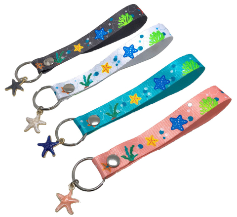 海洋風吊飾織帶海星鑰匙圈系列