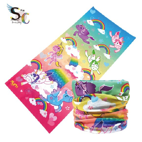 彩虹獨角獸訂製熱轉印頭巾