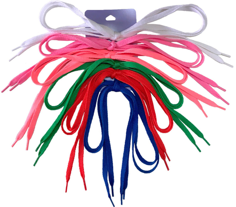 混色組扁平斜紋運動路跑鞋帶