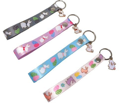 復活節兔子滴油合金印刷組鑰匙圈
