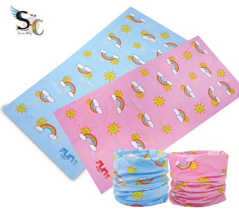 男女款暖色系彩虹臉舒適頭巾