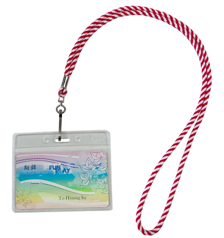 拐杖糖聖誕款識別證圓繩索帶