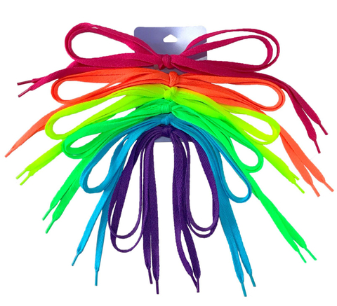 螢光色套組扁平休閒帆布鞋帶