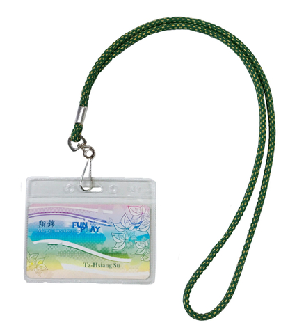 聖誕款綠金圓繩索掛鉤哨帶